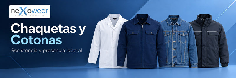 Chaquetas y cotonas de trabajo neXowear: cotona, chaquetas índigo y de mezclilla