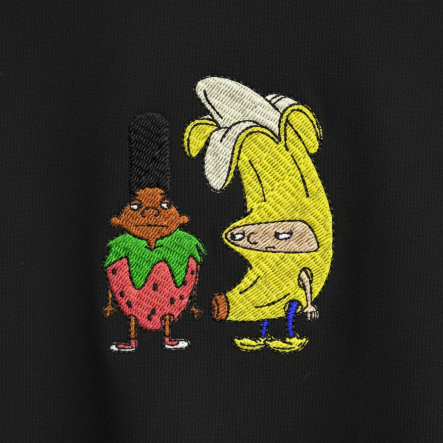 Polera Hey Arnold bordada detalle diseño