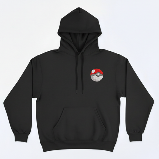 Polerón bordado diseño Pokébola (Pokémon) personalizado - vista frontal - Nexowear.cl